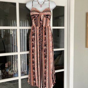 AUW Floral Slip Dress Cropped Wide Pant  Bodysuit Medium